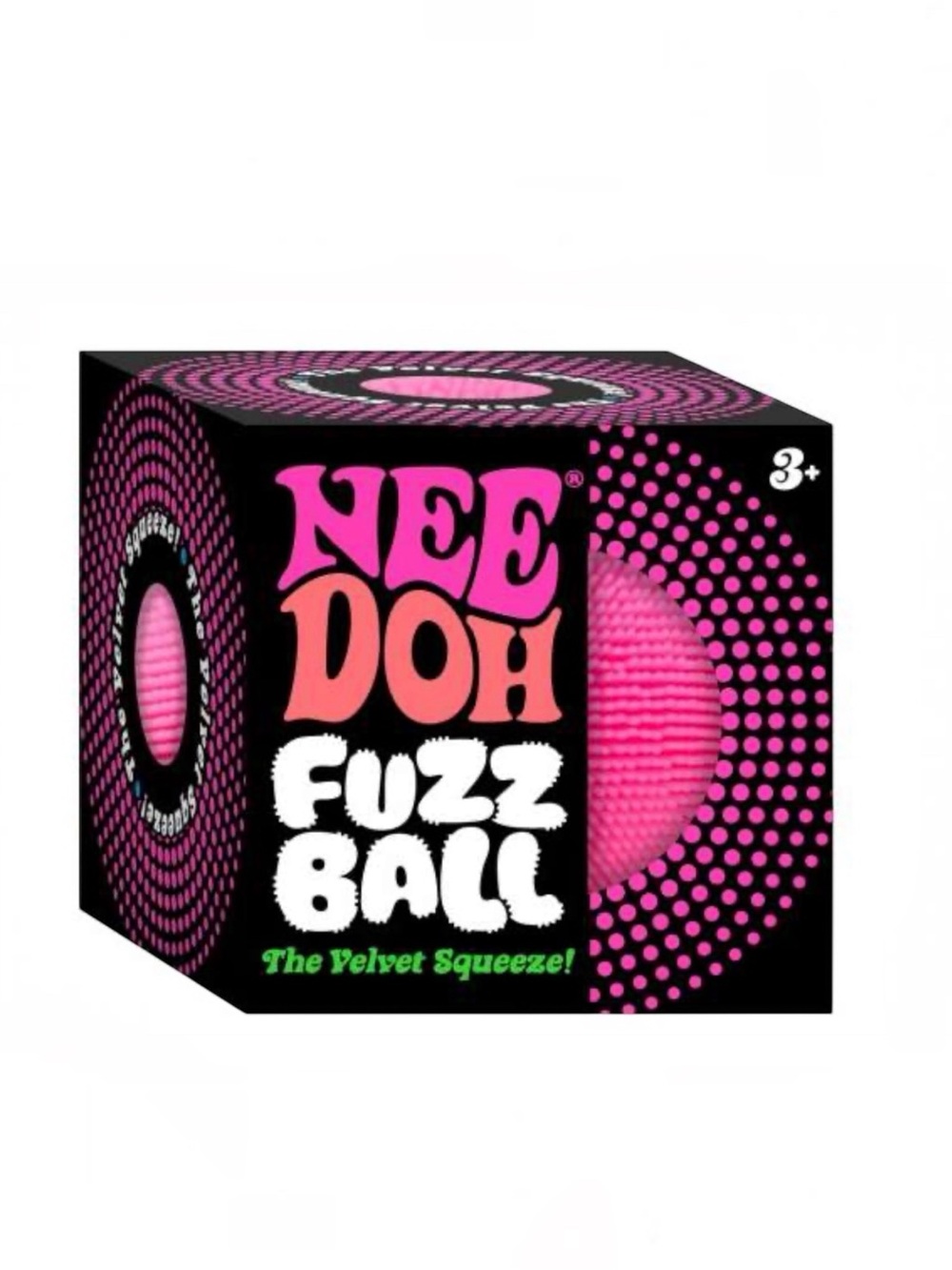 NWT NeeDoh Fuzz Ball Pink Velvet Squeeze Schylling Viral TikTok Fidget Toy